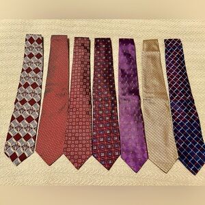 VTG EXTRA LONG Designer Silk Ties Bundle of 7